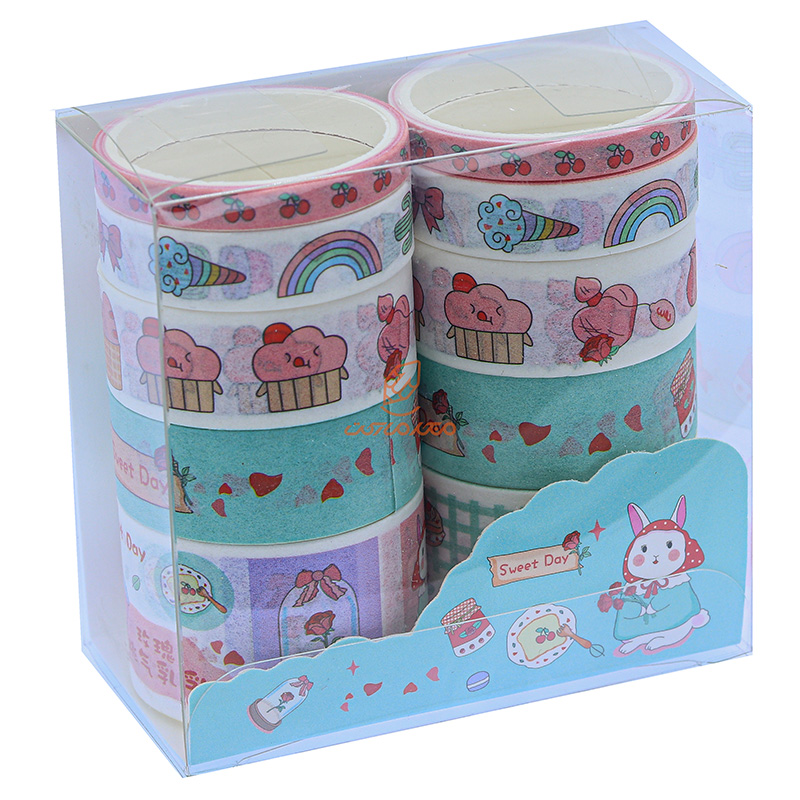 چسب نواری طرحدار 637 طرح رنگین کمان واشی