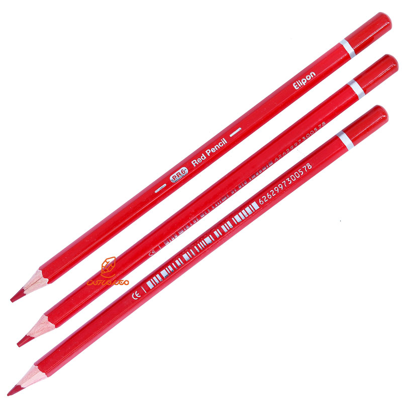 مداد قرمز لیوانی الیپون مدل کلاسیک شش گوش (1)
