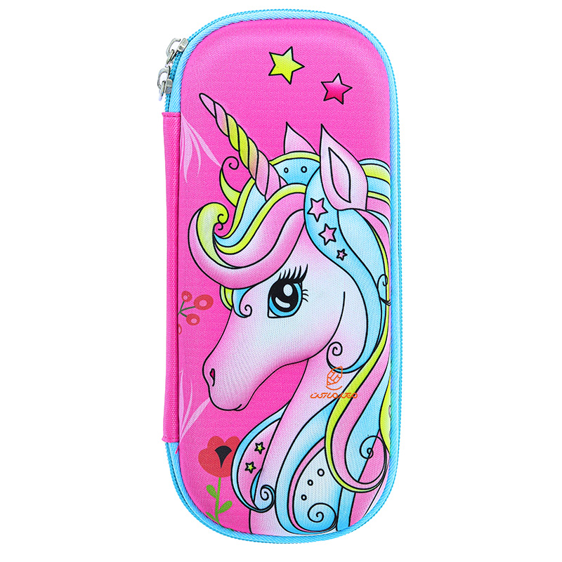 جامدادی صورتی طرح اسب تک شاخ چشم درشت 13951