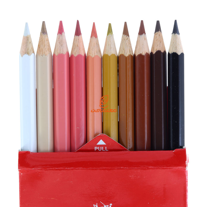 مداد رنگی 10 رنگی (رنگ پوست) جعبه مقوایی فابر کاستل (2)