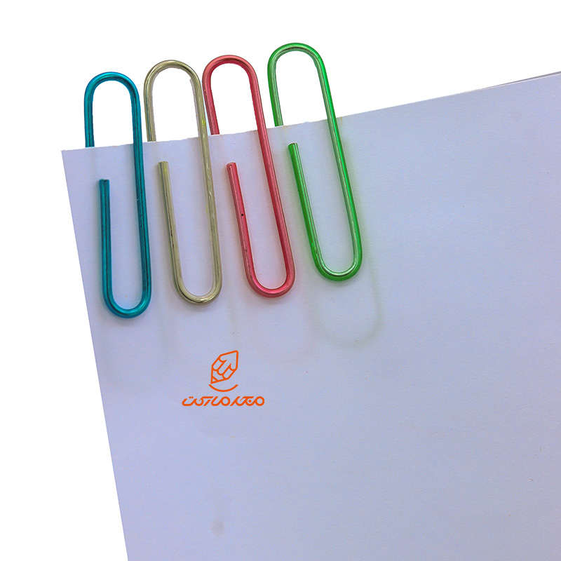 گیره برزگ کاغذ (کلیپس) فلزی رنگی mm50 بسته 20 عددی (1)