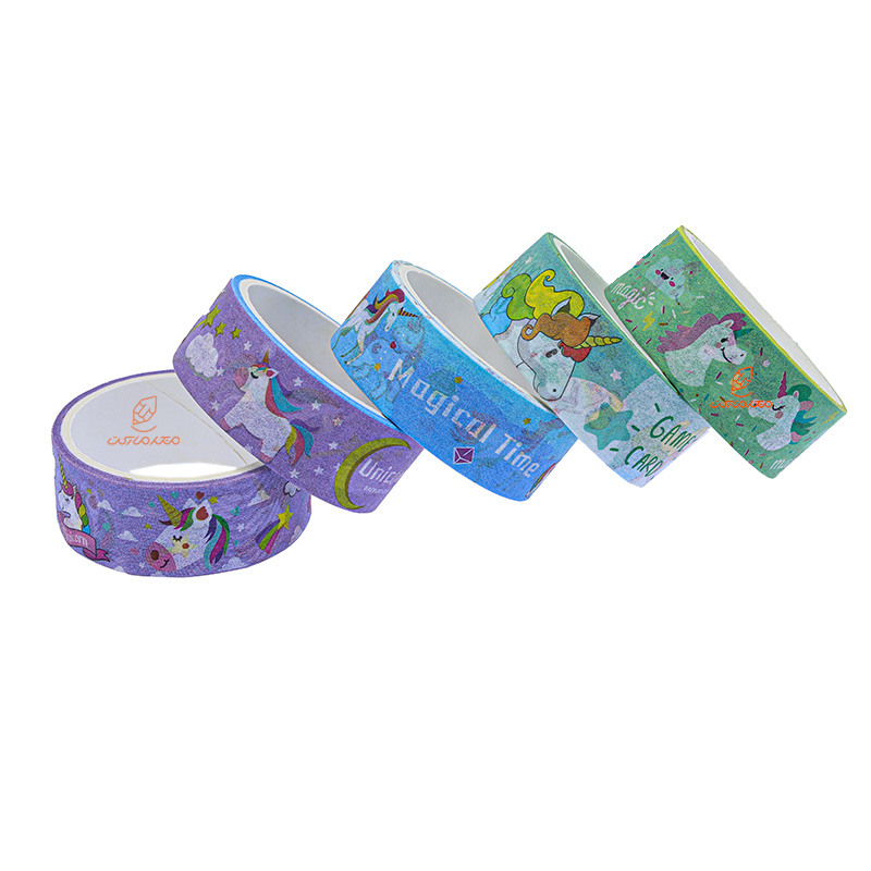 چسب نواری طرحدار 8858 طرح اسب تک شاخ بسته آبی واشی (4)