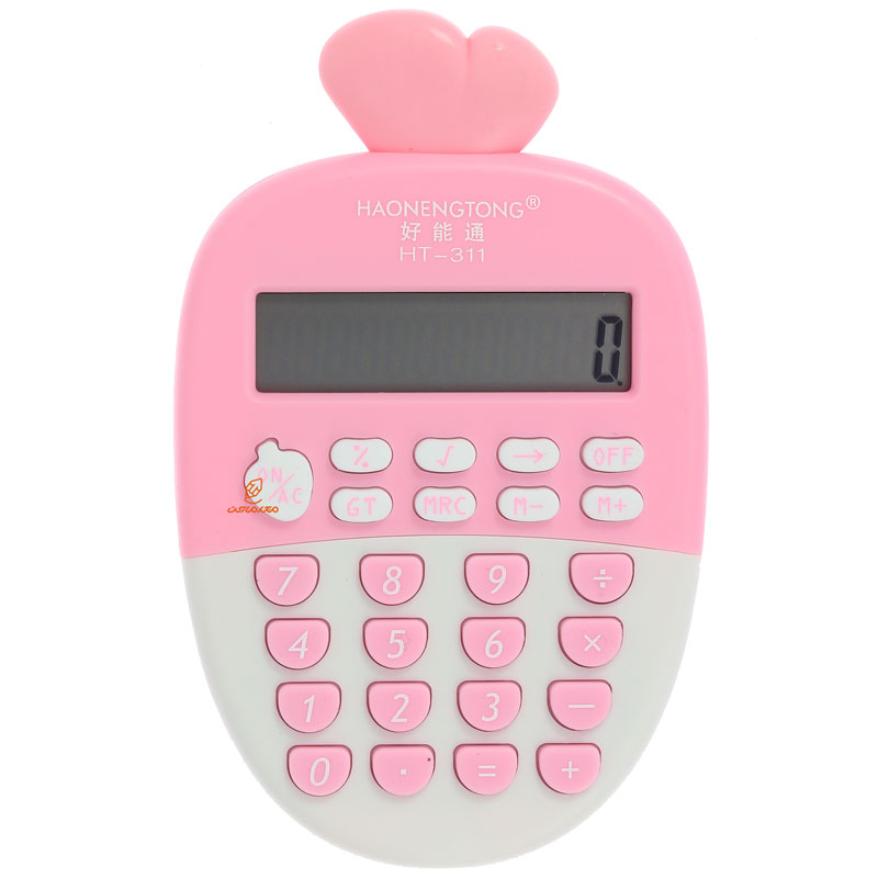 ماشین حساب فانتزی 12 رقمی 7836 طرح هویج صورتی BITOON