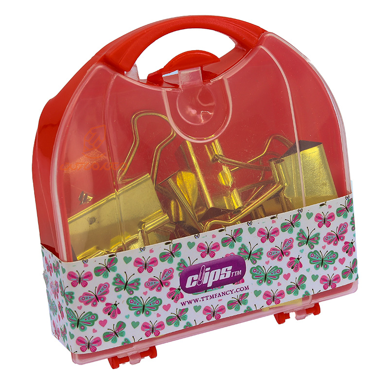 گیره (کلیپس) دوبل طلایی mm32 و mm25 بسته 10 عددی