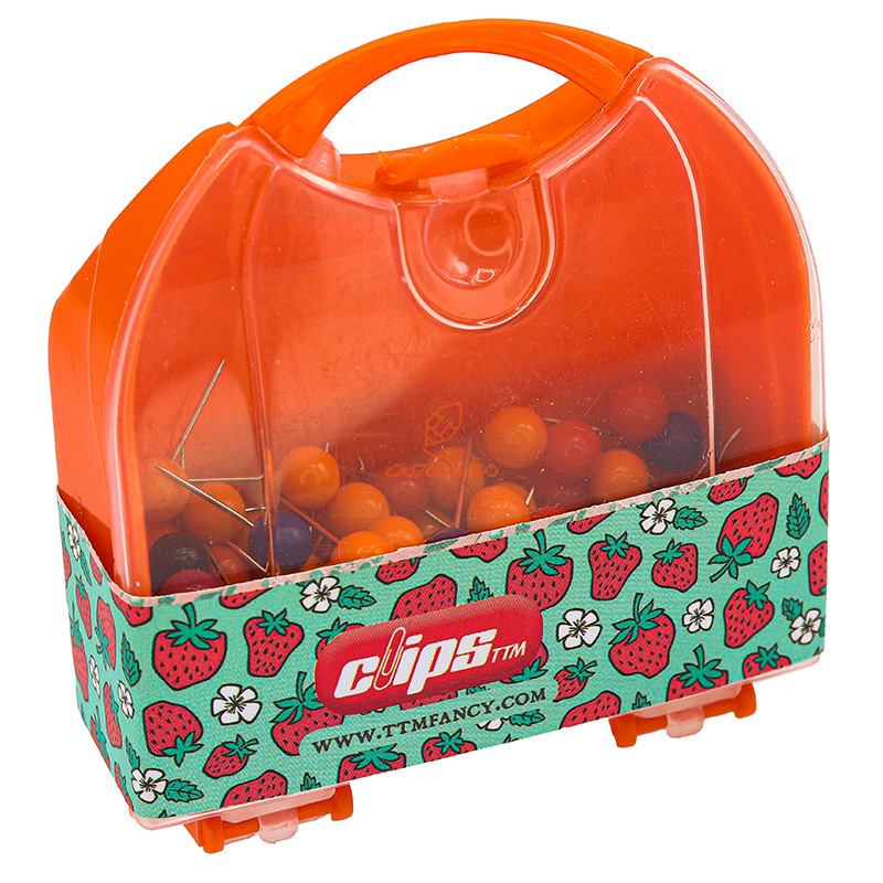 سوزن نقشه گرد رنگی بسته 100 عددی کلیپس