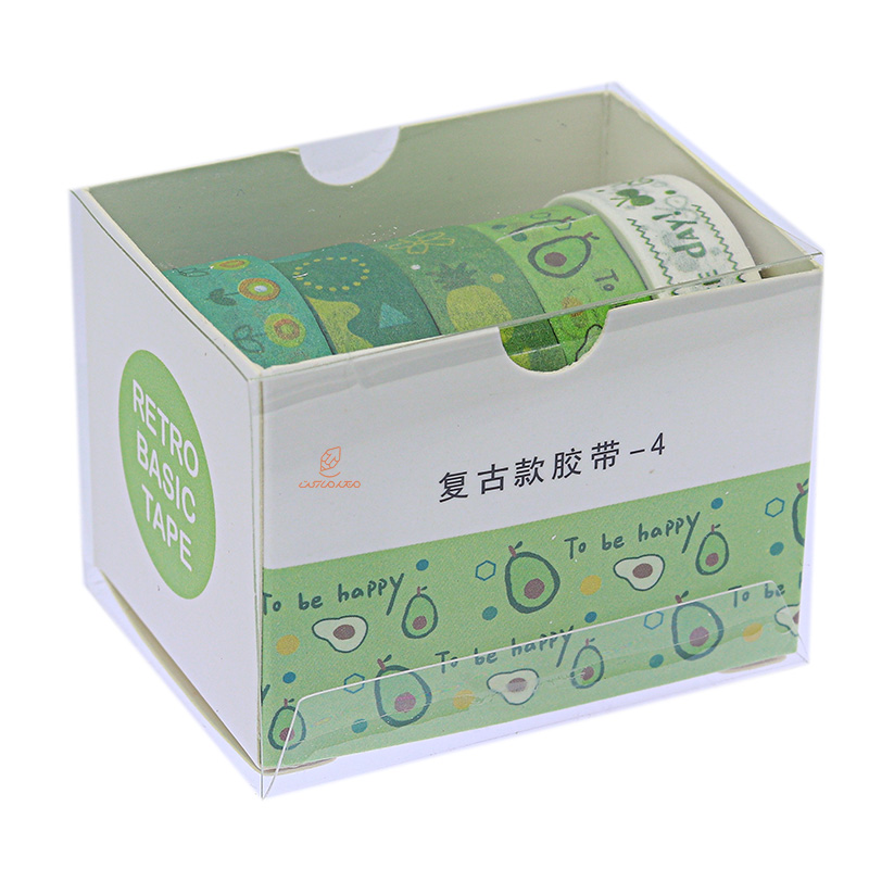 چسب نواری طرحدار HZ-01 طرح آناناس و گلابی واشی