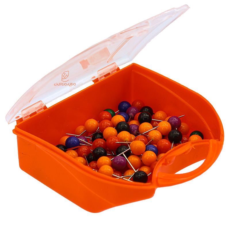 سوزن نقشه گرد رنگی بسته 100 عددی کلیپس (3)