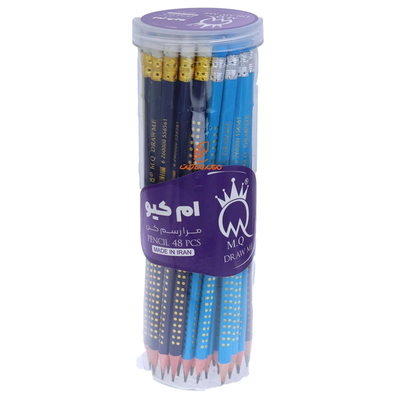 مداد مشکی 3 گوش طرح نقطه طلایی ام کیو (1)