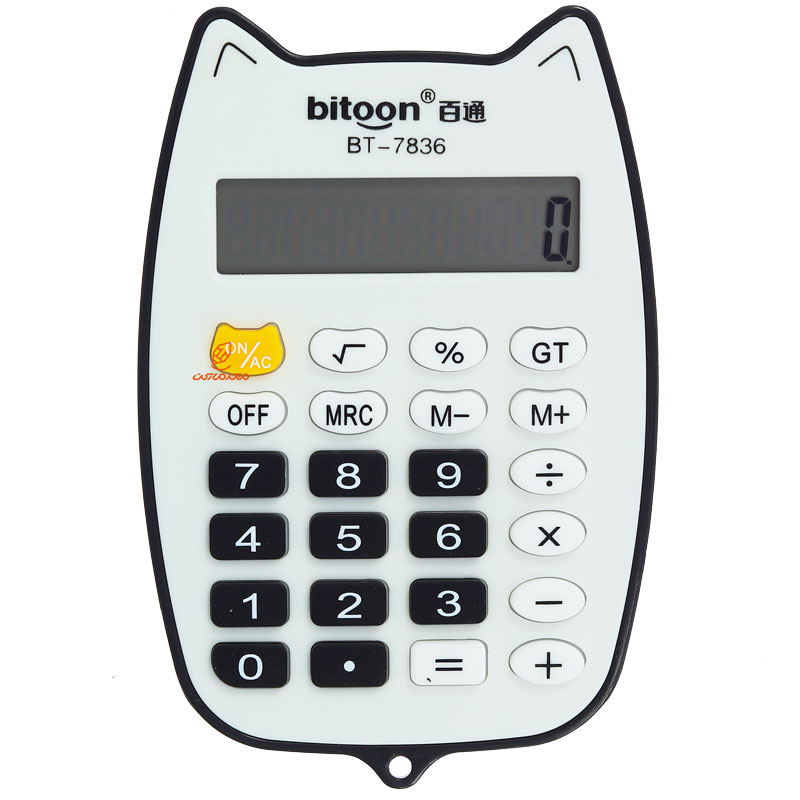 ماشین حساب فانتزی 12 رقمی 7836 طرح گربه مشکی BITOON