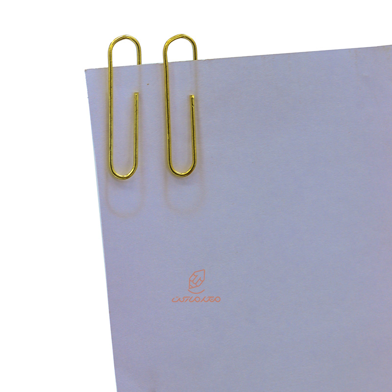 گیره کوچک کاغذ (کلیپس) فلزی طلایی بسته 40 عددی (3)