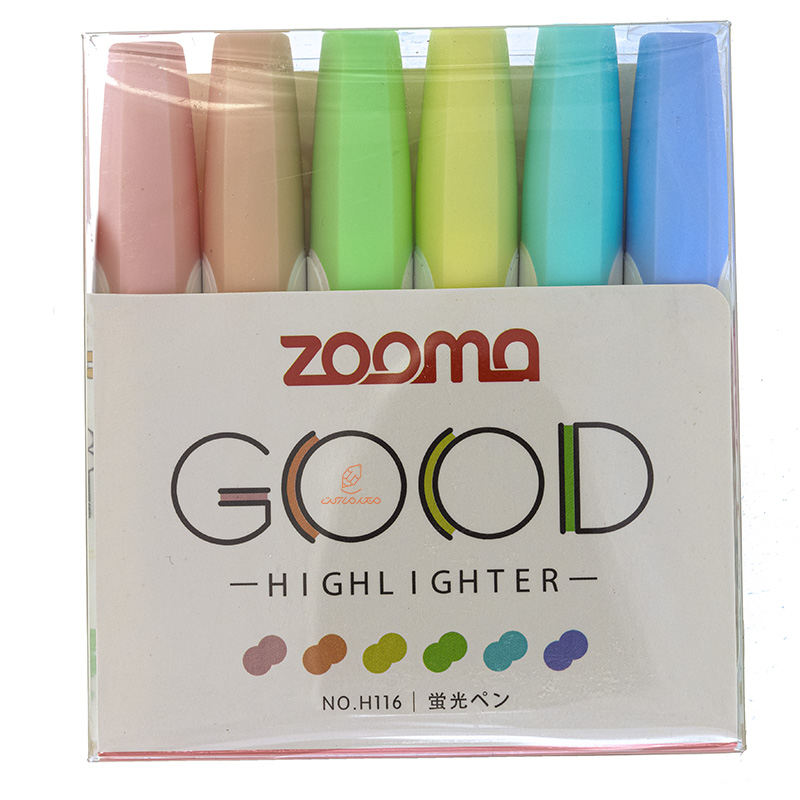 ماژیک علامت گذار پاستیلی H116 بسته 6 عددی ZOOMA