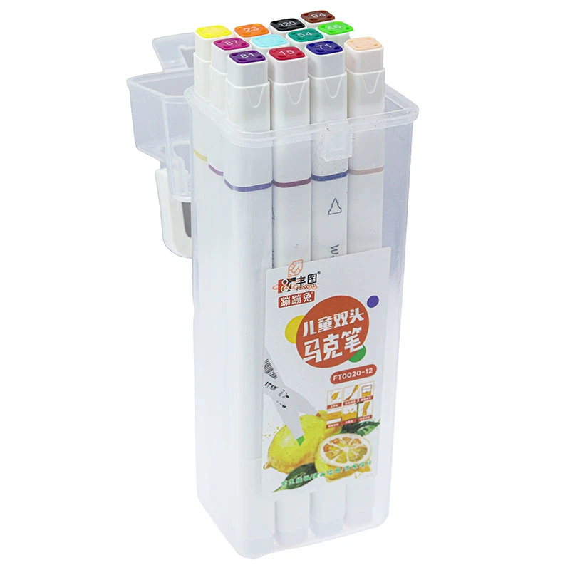 ماژیک رنگ آمیزی دو سر 12 رنگ صندوقی (6)