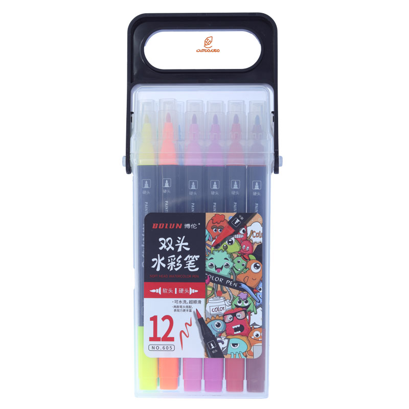 ماژیک رنگ آمیزی 12 رنگ دو سر کد 605 BOIUN