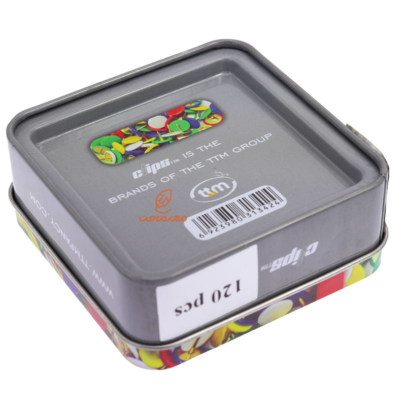 پونز رنگی جعبه فلزی clips (3)