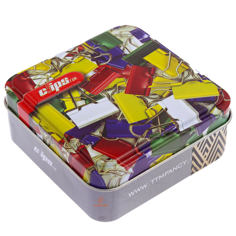 گیره دوبل 25mm رنگی جعبه فلزی clips (2)