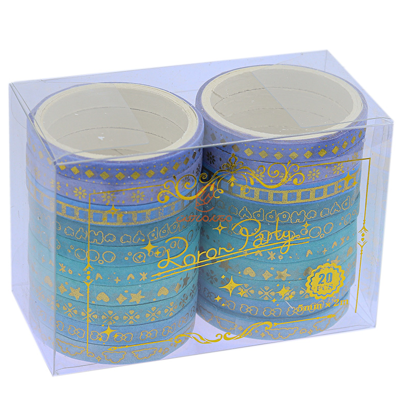 چسب نواری طرحدار 2209 فیروزه ای و یاسی واشی