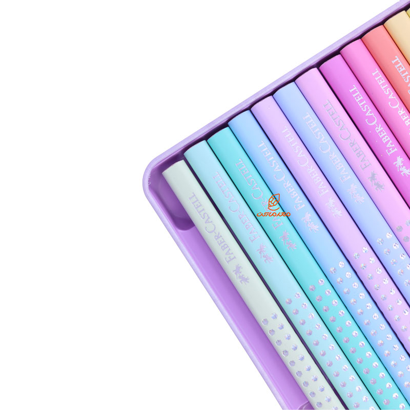 مداد رنگی 12 رنگی جعبه فلزی گریپ اسپارگل فابر کاستل (5)