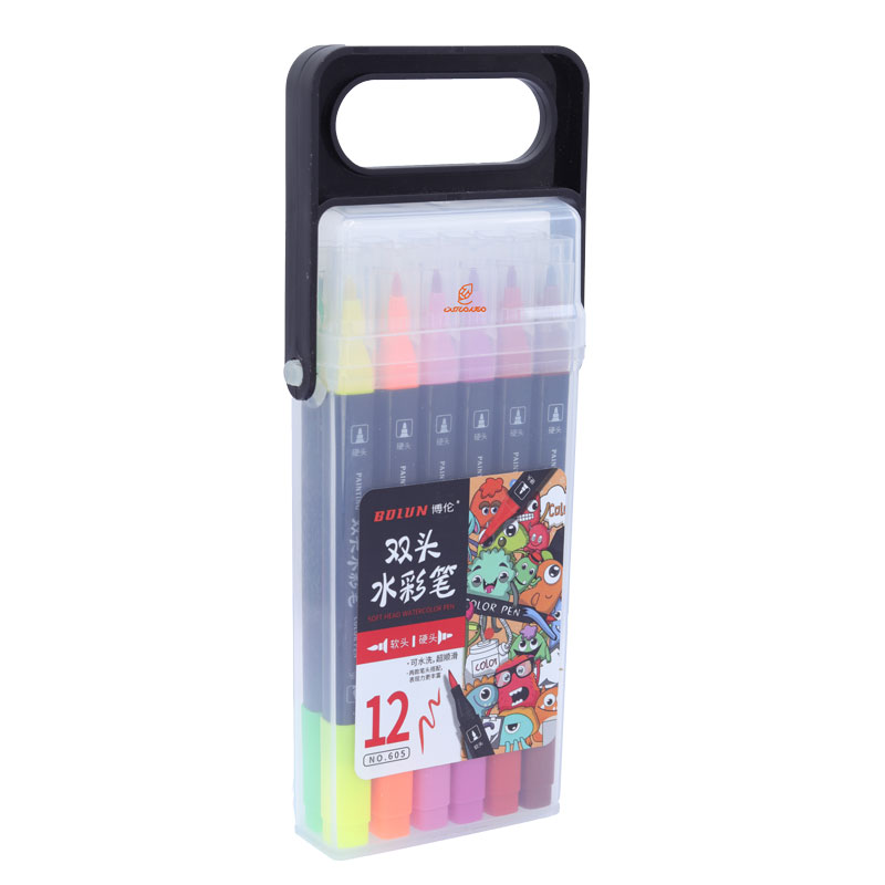 ماژیک رنگ آمیزی 12 رنگ دو سر کد 605 BOIUN (2)