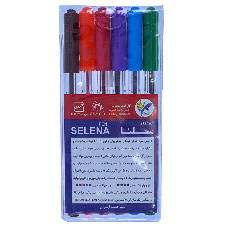 خودکار رنگی بسته 6 عددی سلنا (2)