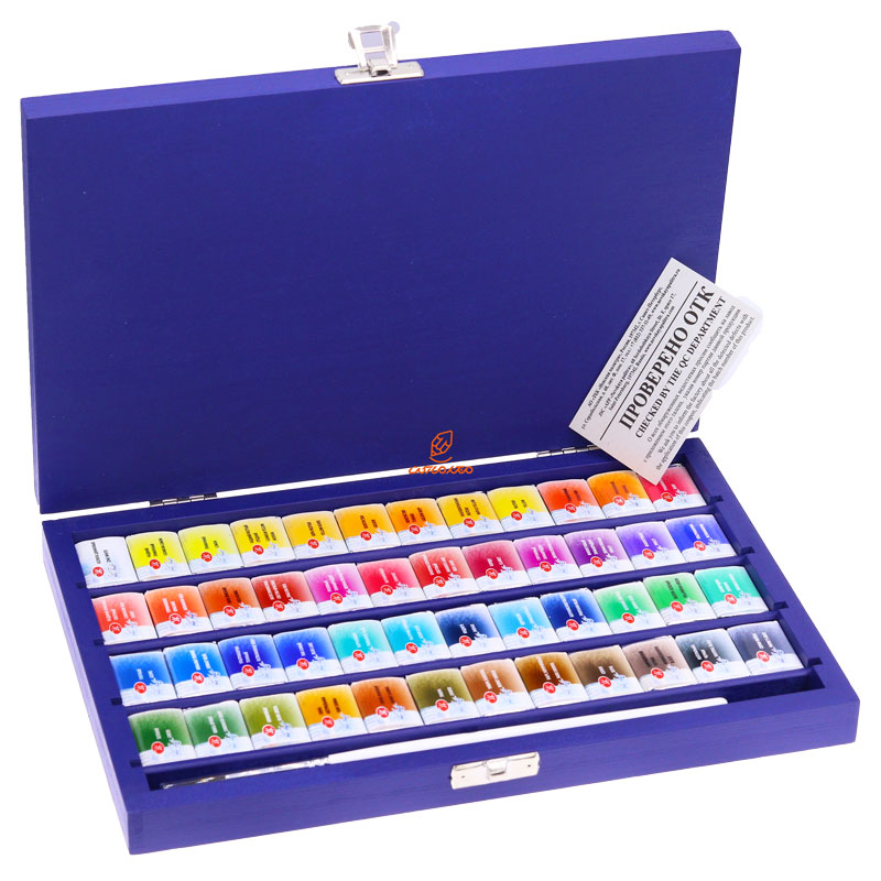 آبرنگ ۴۸ رنگ جعبه چوبی سن‌پترزبورگ (White Nights)