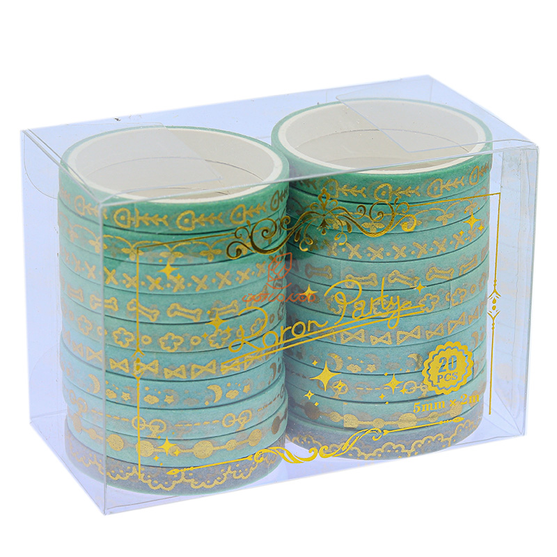 چسب نواری طرحدار 2209 سبز فیروزه ای واشی