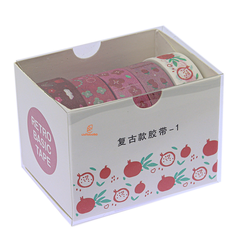 چسب نواری طرحدار HZ-01 طرح انار و گل واشی