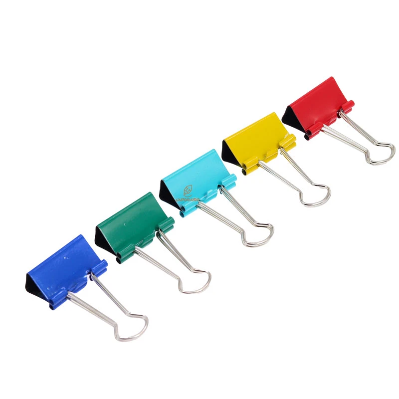 گیره دوبل 25mm رنگی جعبه فلزی clips (1)