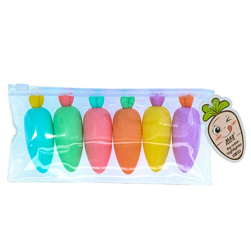 ماژیک علامت گذار فانتزی 6 رنگی کد 809 طرح هویج MAO (2)