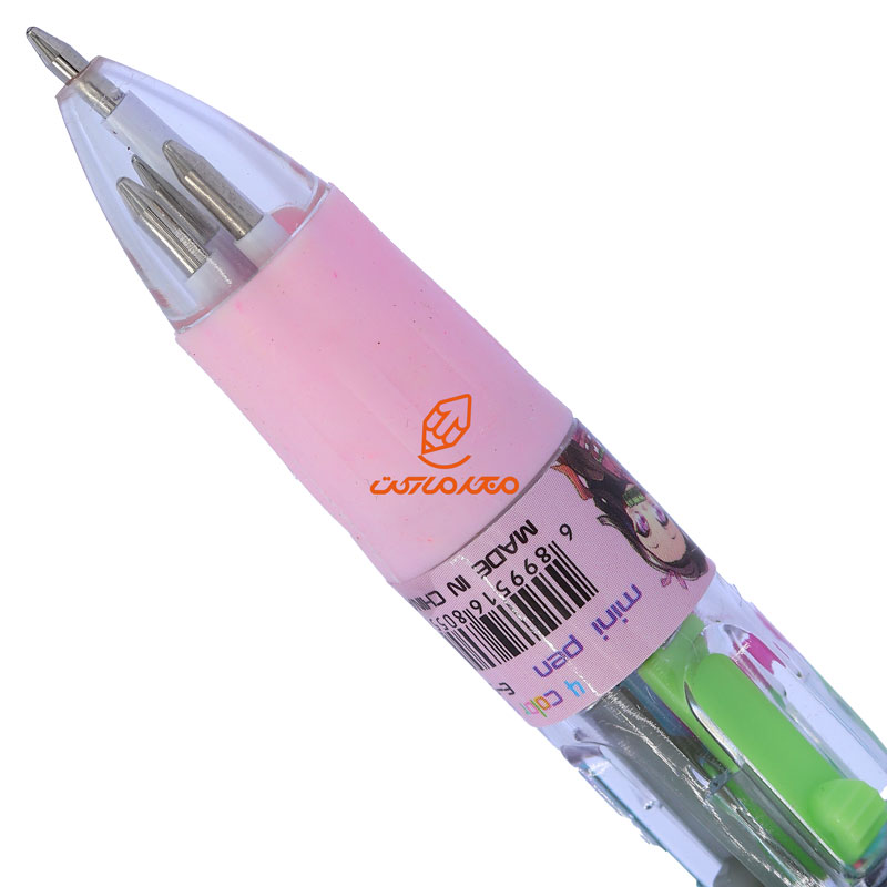 خودکار 4 رنگ فانتزی مینی طرح دخترک مشکی 556 CARTOON (1)