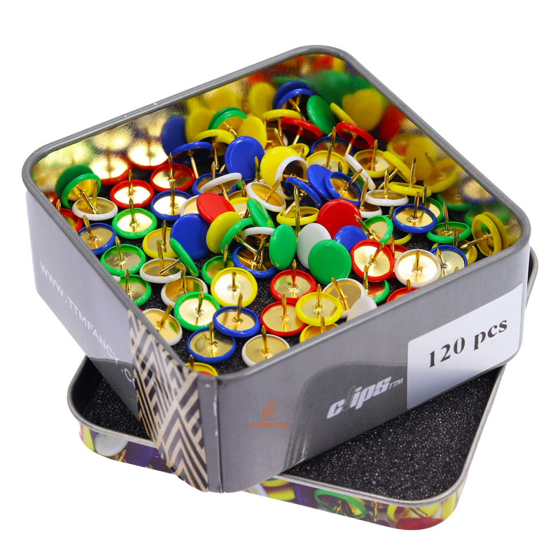 پونز رنگی جعبه فلزی clips
