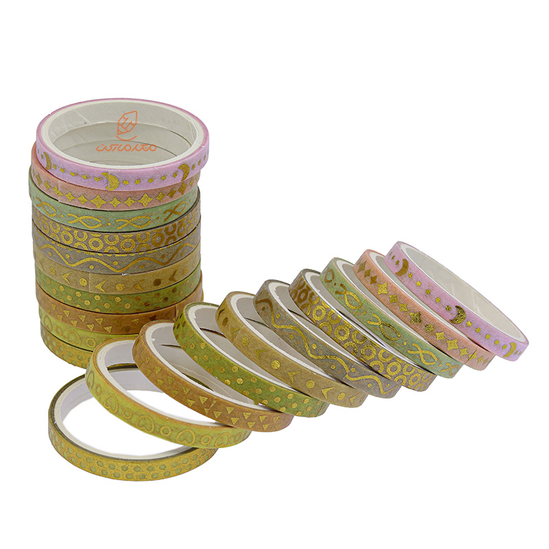 چسب نواری طرحدار 2209 زرد و طلایی واشی (1)