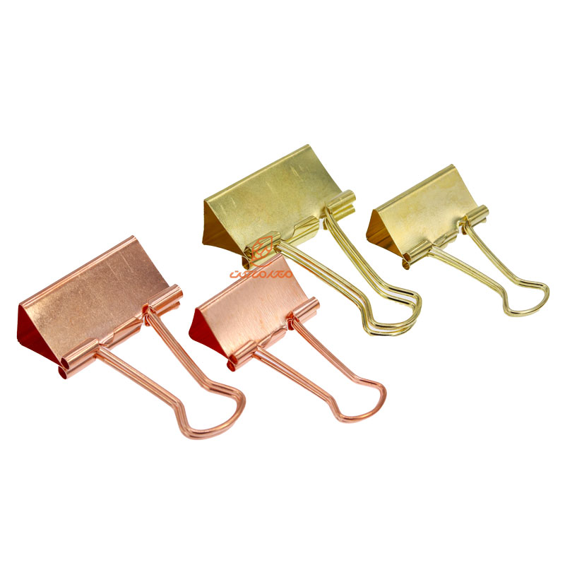 گیره دوبل 32,25mm طلاییمسی جعبه فلزی clips (1)