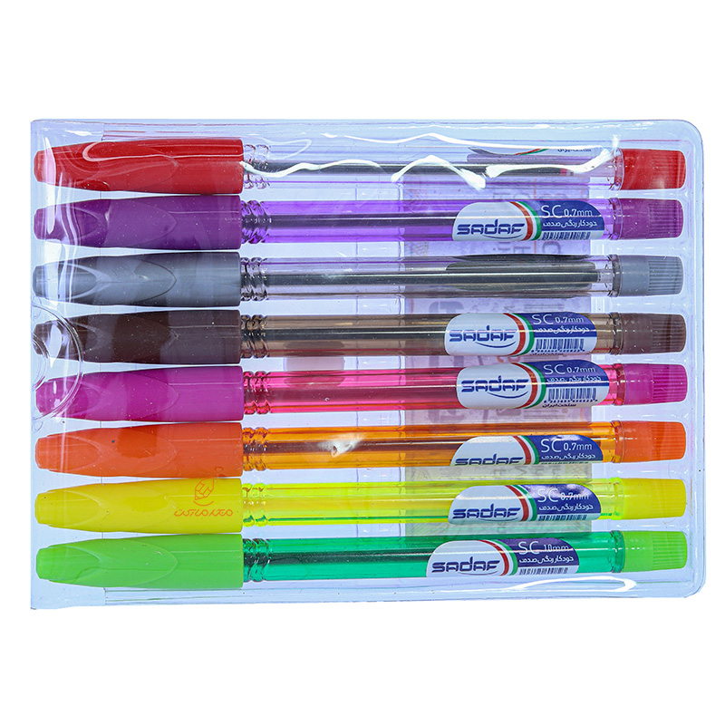 خودکار رنگی بسته 8 عددی صدف (2)