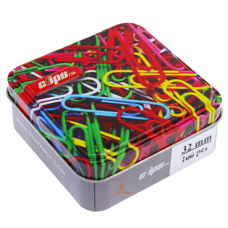 کلیپس رنگی 32mm جعبه فلزی clipsپ (2)