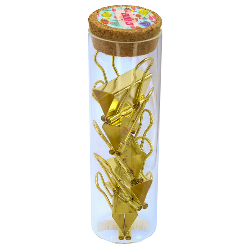 گیره (کلیپس) دوبل طلایی mm32 بسته 5 عددی