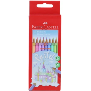 مداد رنگی 10 رنگی جعبه مقوایی پاستلی فابر کاستل FABERCASTELL