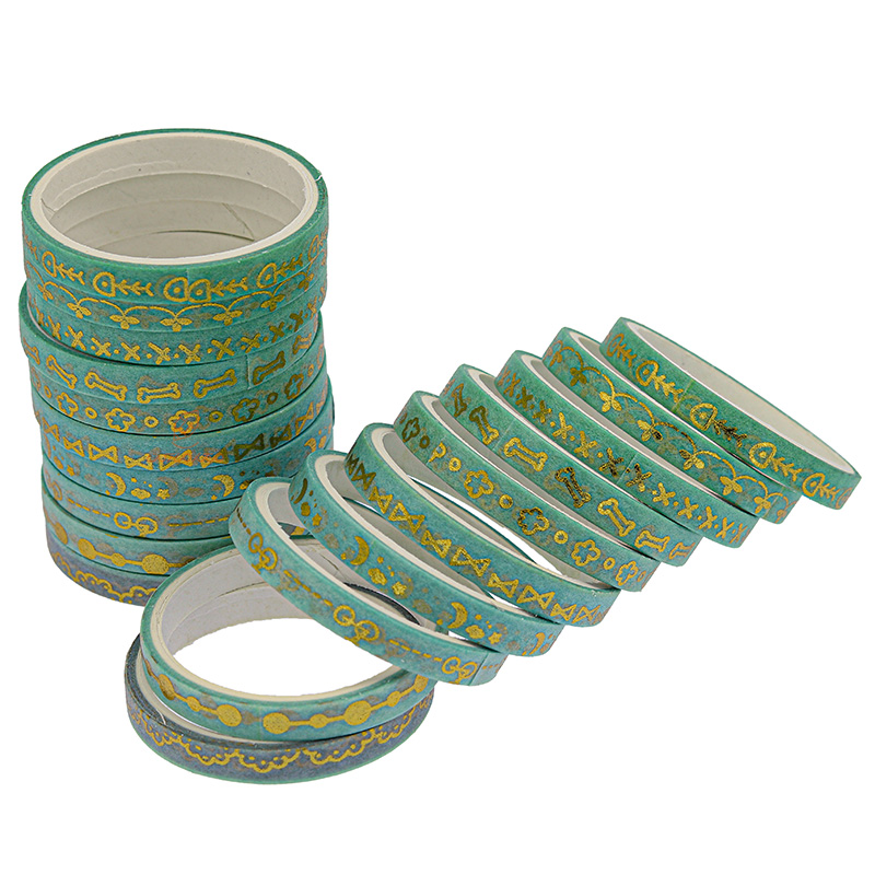 چسب نواری طرحدار 2209 سبز فیروزه ای واشی (1)