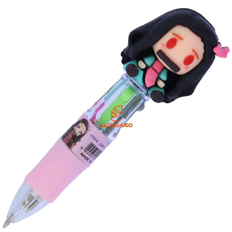 خودکار 4 رنگ فانتزی مینی طرح دخترک مشکی 556 CARTOON (4)