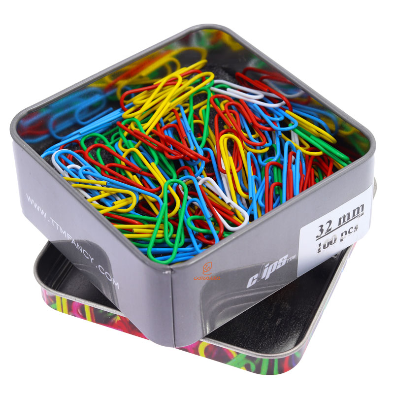 کلیپس رنگی 32mm جعبه فلزی clips