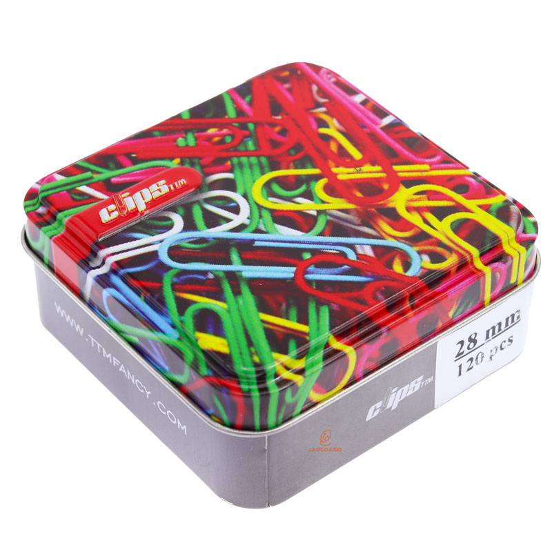 کلیپس رنگی 28mm جعبه فلزی clips (2)