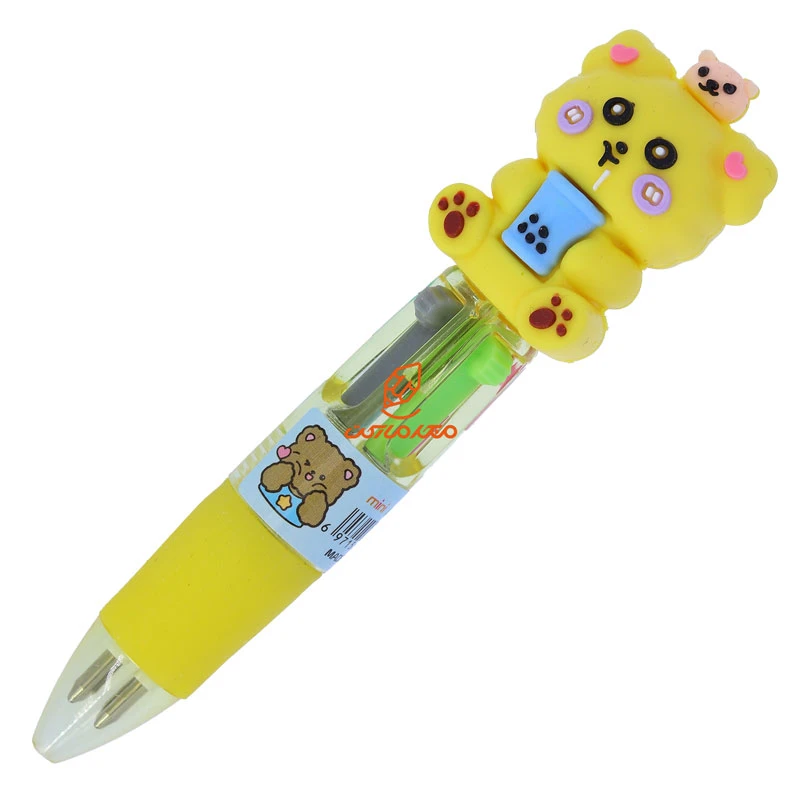 خودکار 4 رنگ فانتزی مینی طرح خرس زرد 556 CARTOON (2)