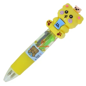 خودکار 4 رنگ فانتزی مینی طرح خرس زرد 556 CARTOON