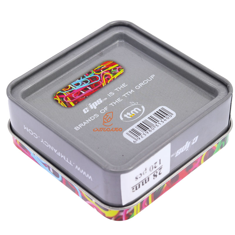 کلیپس رنگی 28mm جعبه فلزی clips (3)