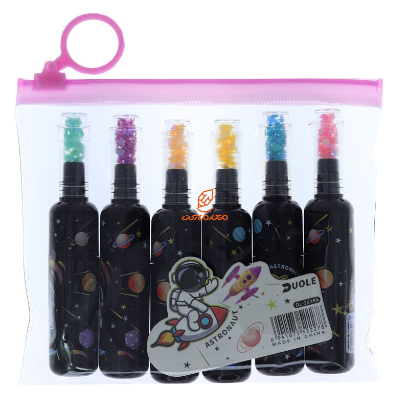 ماژیک علامت گذار فانتزی 6 رنگ کیفی 2528 طرح کهکشان UOLE (3)