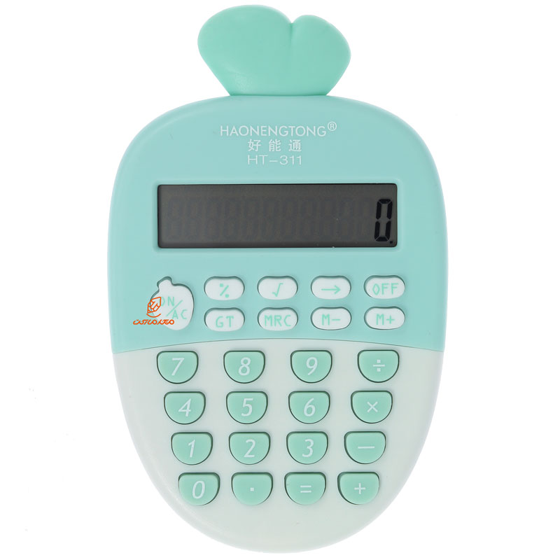 ماشین حساب فانتزی 12 رقمی 7836 طرح هویج سبز پاستیلی BITOON