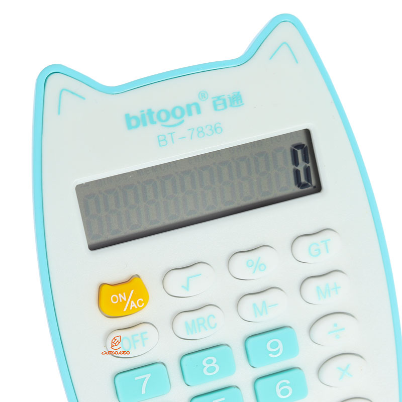 ماشین حساب فانتزی 12 رقمی 7836 طرح گربه آبی BITOON (5)