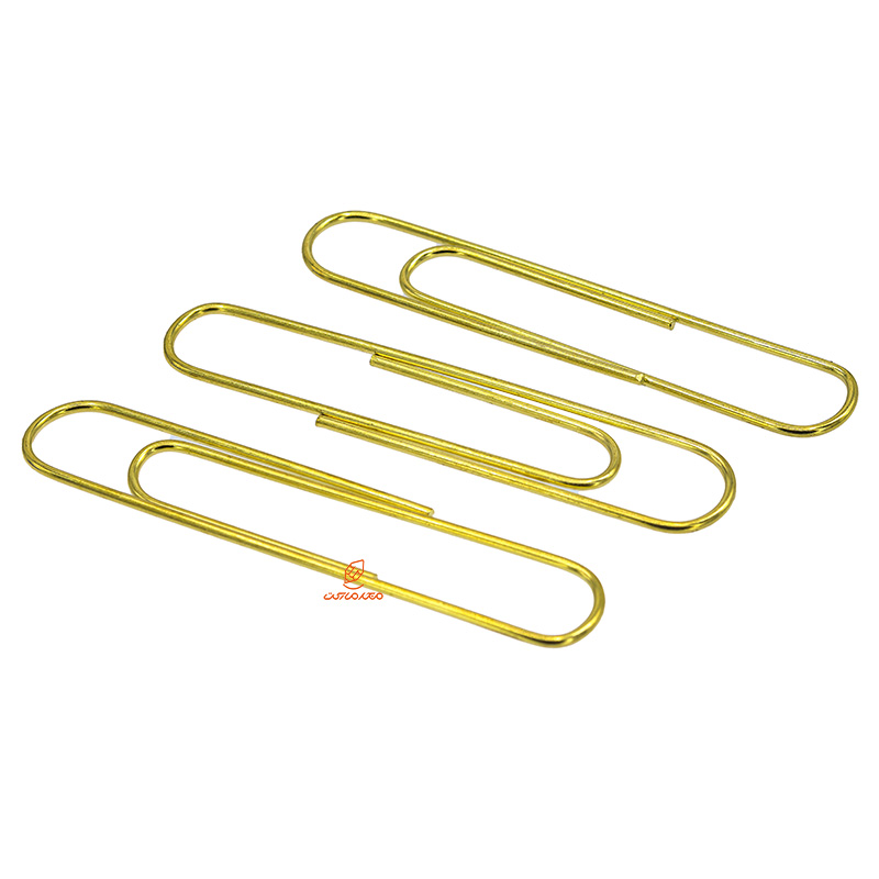 گیره کاغذ (کلیپس) فلزی طلایی mm78 بسته 15 عددی (1)