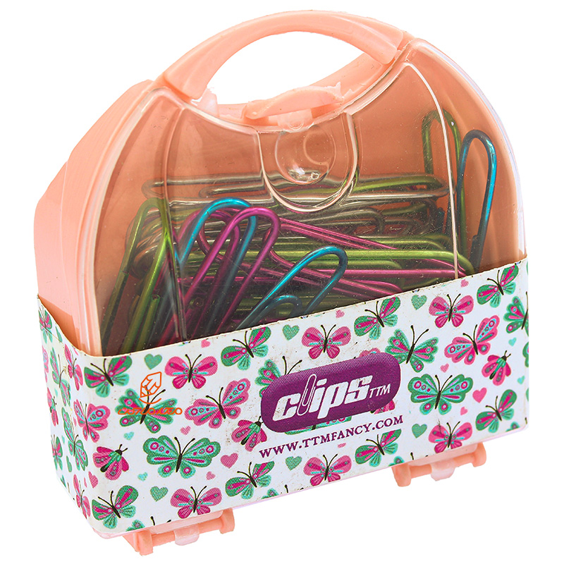 گیره متوسط کاغذ (کلیپس) رنگی بسته 40 عددی