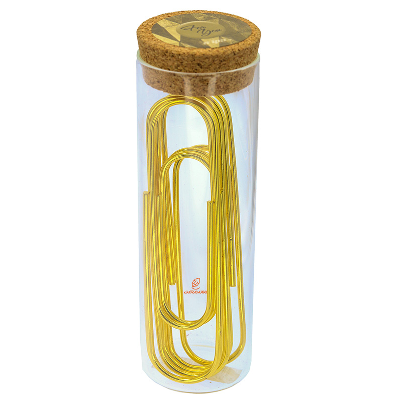 گیره بزرگ کاغذ (کلیپس) طلایی بسته 5 عددی