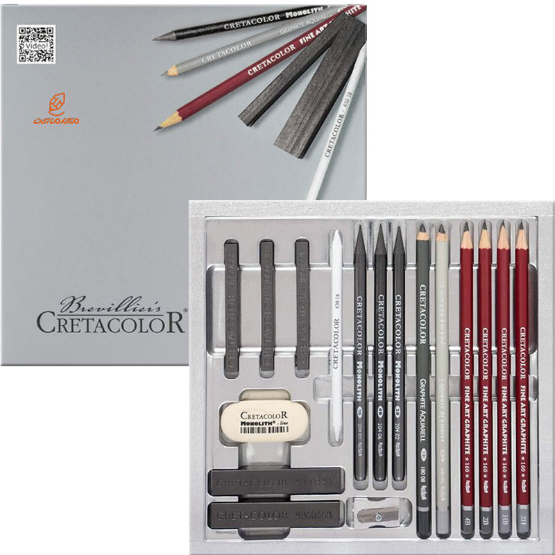 ست طراحی 17 تکه کد 40017 ترسیمی گرافیتی کرتا کالر CRETACOLOR